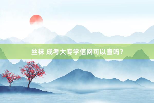 丝袜 成考大专学信网可以查吗？