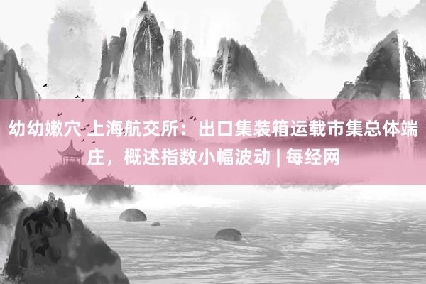 幼幼嫩穴 上海航交所：出口集装箱运载市集总体端庄，概述指数小幅波动 | 每经网