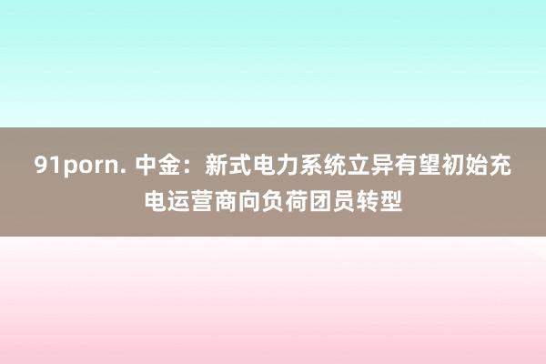 91porn. 中金：新式电力系统立异有望初始充电运营商向负荷团员转型