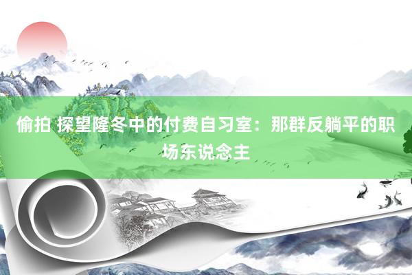 偷拍 探望隆冬中的付费自习室：那群反躺平的职场东说念主