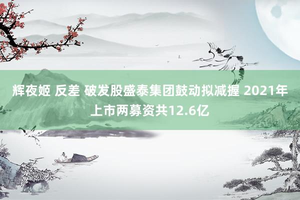 辉夜姬 反差 破发股盛泰集团鼓动拟减握 2021年上市两募资共12.6亿